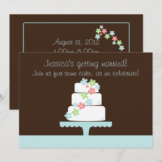 Sweet Cake Bridal Shower Kaart (Voorkant / Achterkant)