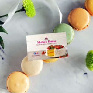 Sweet Cake Business Elegant roze Visitekaartje