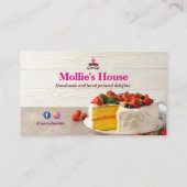 Sweet Cake Business | Elegant roze Visitekaartje (Achterkant)