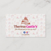 Sweet Cake Business | Elegant roze Visitekaartje (Achterkant)