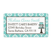 Sweet Cake Business Verzendlabel Turq (Voorkant)