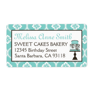 Sweet Cake Business Verzendlabel Turq