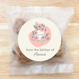Sweet Cake From The Kitchen of add name Ronde Sticker