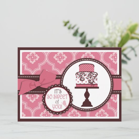 Sweet Cake Hartelijk dank Bedankkaart (Staand voorkant)