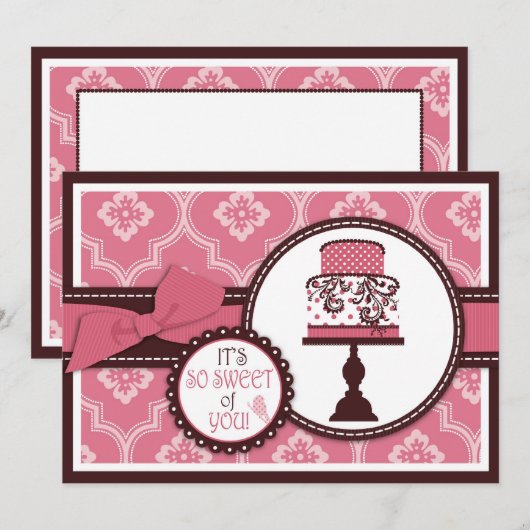 Sweet Cake Hartelijk dank Bedankkaart (Voorkant / Achterkant)