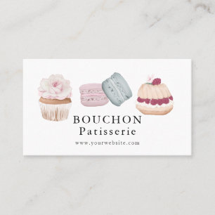 Sweet Cake Macaron Cupcake White Bakery Visitekaartje