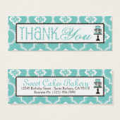 Sweet Cake Skinny TY Gift Label Turq Mini Visitekaartjes (Voorkant /achterkant)