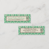 Sweet Cake Skinny Visitekaartje Blauwgroen (Voorkant / Achterkant)