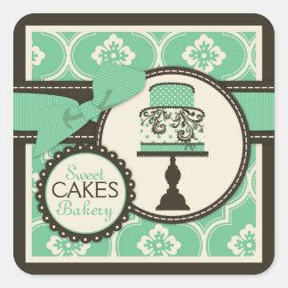 Sweet Cake Sticker Zakelijke Sticker Blauwgroen