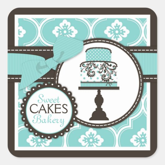 Sweet Cake Sticker Zakelijke Sticker Turq (Voorkant)