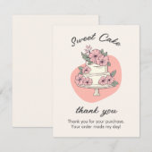 Sweet Cake Watercolor Bakery Insert Card Informatiekaartje (Voorkant / Achterkant)