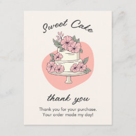 Sweet Cake Watercolor Bakery Insert Card Informatiekaartje