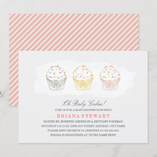Sweet Cakes Baby shower Invite Kaart