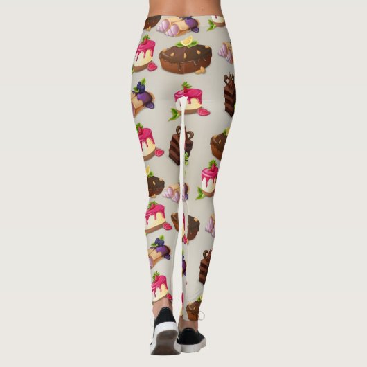 Sweet Cakes Dessert Pattern Leggings (Achterkant)