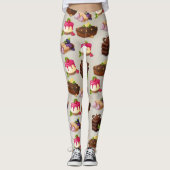 Sweet Cakes Dessert Pattern Leggings (Voorkant)