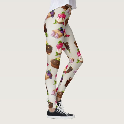 Sweet Cakes Dessert Pattern Leggings (Rechts)