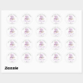 Sweet Cakes Paarse Bedankt Ronde Sticker (Vel)