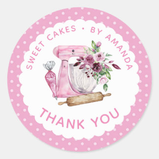 Sweet Cakes Pink Thank you Ronde Sticker