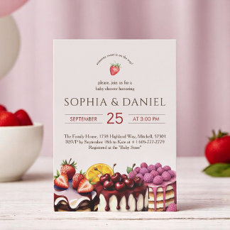 Sweet Cakes Waterverf Baby shower Kaart