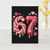 Sweet Candy 67 Strawberry Heart Drip Cute Valentin Kaart (Gele Bloem)