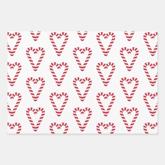 Sweet Candy Cane Heart Inpakpapier Vel (Voorkant)