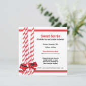 Sweet Candy Cane Holiday Party Kaart (Staand voorkant)