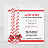 Sweet Candy Cane Holiday Party Kaart (Voorkant)