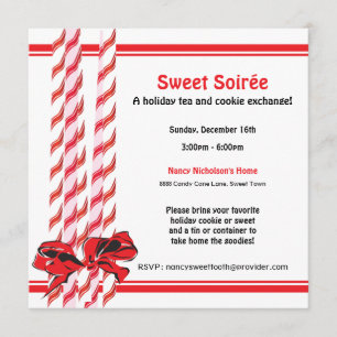 Sweet Candy Cane Holiday Party Kaart