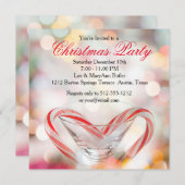 Sweet Candy Cane Holiday Party Uitnodiging (Voorkant / Achterkant)