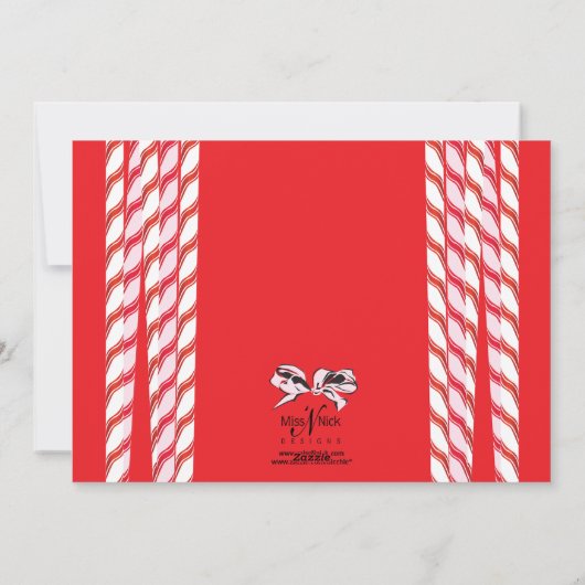Sweet Candy Cane-kerstfotokaart Feestdagenkaart (Achterkant)