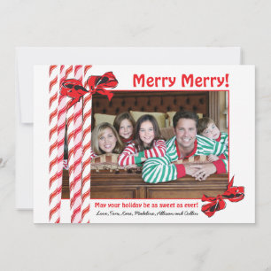Sweet Candy Cane-kerstfotokaart Feestdagenkaart