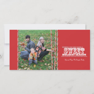 Sweet Candy Cane Kerstkaart