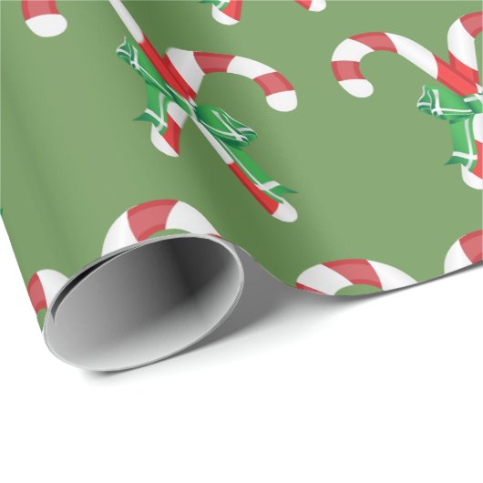 Sweet Candy Cane Kerstmis Cadeaupapier (Rol Hoek)