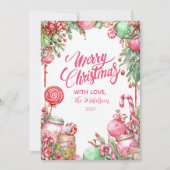 Sweet Candy Cane Kerstmis Feestdagenkaart (Voorkant)