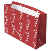 Sweet Candy Cane op Red Groot Cadeauzakje (Achterkant Gekanteld)