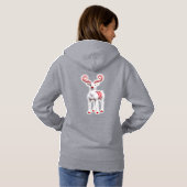 Sweet Candy Cane Reindeer Hoodie (Achterkant volledig)