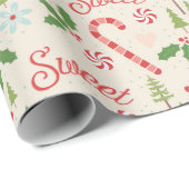 Sweet Candy Canes Cadeaupapier (Rol Hoek)