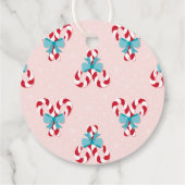 Sweet Candy Canes en Bows Kerstmis Bedankjes Labels (Achterkant)