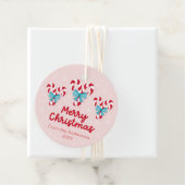 Sweet Candy Canes en Bows Kerstmis Bedankjes Labels (In situ)