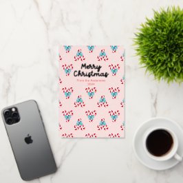 Sweet Candy Canes en Bows Kerstmis Folie Feestdagenkaart