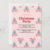 Sweet Candy Canes en Bows Kerstmis Kaart (Voorkant)