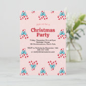 Sweet Candy Canes en Bows Kerstmis Kaart (Staand voorkant)