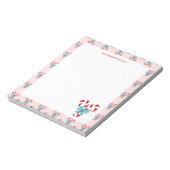 Sweet Candy Canes en Bows kerstpatroon Notitieblok (Linkerzijde)
