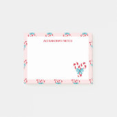 Sweet Candy Canes en Bows kerstpatroon Post-it® Notes (Voorkant)
