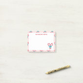 Sweet Candy Canes en Bows kerstpatroon Post-it® Notes (Op bureau)