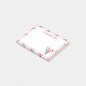 Sweet Candy Canes en Bows kerstpatroon Post-it® Notes (Schuin)