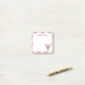 Sweet Candy Canes en Bows kerstpatroon Post-it® Notes (Op bureau)