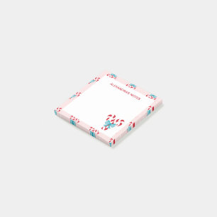 Sweet Candy Canes en Bows kerstpatroon Post-it® Notes