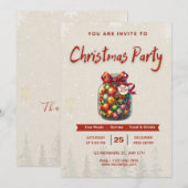 🍬🎄Sweet Candy Christmas Editable 5x7” Invitation Kaart (Voorkant / Achterkant)