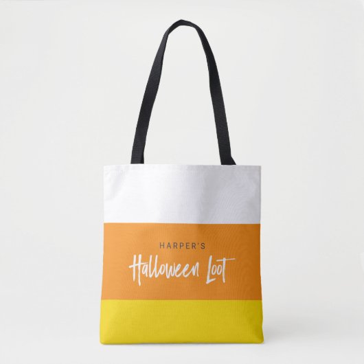 Sweet Candy Corn Halloween Loot Tote Bag (Voorkant)